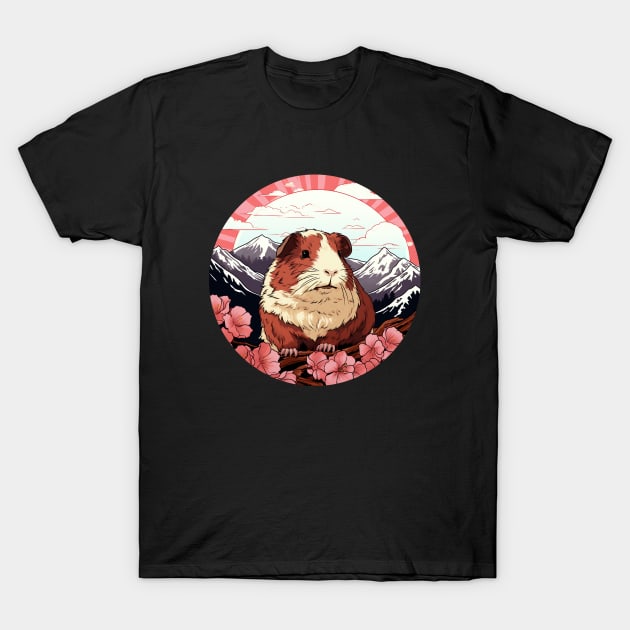 Guinea Pig Ukiyo-e: Orange, White T-Shirt by blacklines